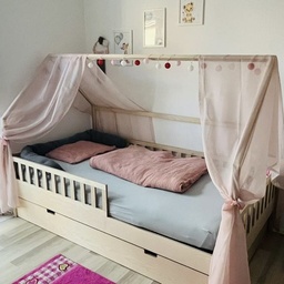 ​Haus-Kinderbett 90x200 mit Schublade, Holzkunst Holocher