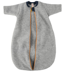 Baby sleeping bag long sleeve with zip made of wool, Engel