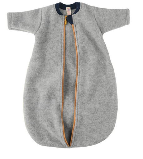 Babyschlafsack langarm mit Reißverschluss aus Wolle , Engel 