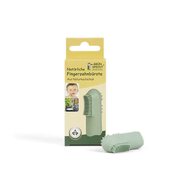 [687-V1] Natural finger toothbrush, natural rubber, Grünspecht