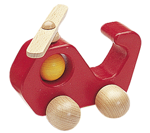 [Art.Nr.2202] Holz-Hubschrauber Heli, rot, Nic toys