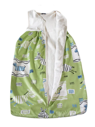 [CSC1 Afrika grün 70 cm] Cotonea Kinderschlafsack mit Plüsch-Futter  ohne Ärmel 