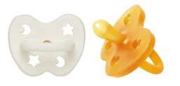 [Art.Nr.213124MilkyWhite&Natural] 2er-Pack Schnuller Symmetrisch 0-3 Monate, Hevea  