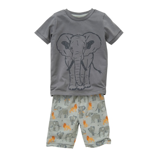 Pyjama kurz, grau / grün, PWO
