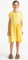 Simple Dress yellow gingham, Matona