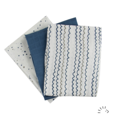 [01065-99/0418] 3x muslin diapers, Popolini