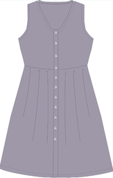Langes Kleid Paquerette Lavender Aura, Poudre Organic