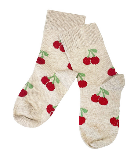 [Art.Nr.13045-1/2-19-22-beige/kirschen] Baby socks, Grödo