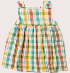 [S24-627-RAI-24M] Reversibles Baby Pinny-Kleid in Regenbogenfarben, LGR