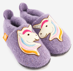 Wolli Unicorn felt slippers, Orangenkinder