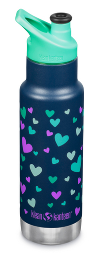 [Art.Nr.1008873] Kid Classic water bottle with sportcap"hearts"355ml/12oz, Klean Kanteen