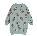 Langes Sweatkleid grau "EULE", LötieKids , 140