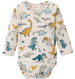 Baby Langarm Wickelbody "Dinosaurier", PWO