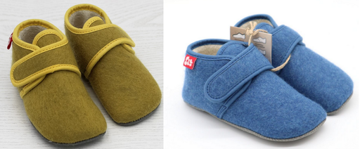 Chaussons pieds nus en laine avec fermeture velcro, Pololo
