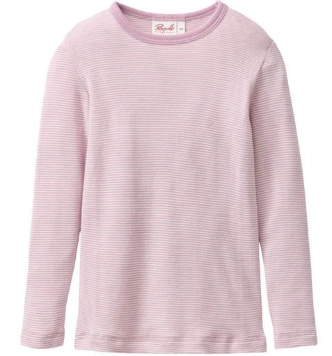 Langarmshirt Wolle/Seide gestreift, PWO