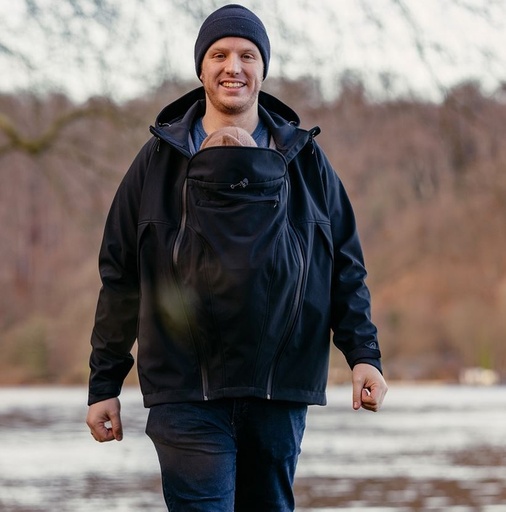 [Art.Nr.MJsoft-ci-L] Softshell-Tragejacke für Männer "Allrounder", Mamalila 