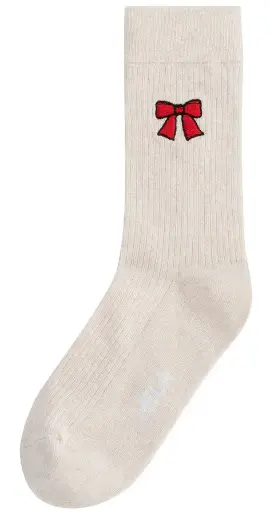 Chaussettes côtelées brodées, Mela
