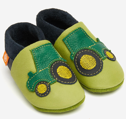 Pantoufles en cuir "Herbert der Trecker",Orangenkinder