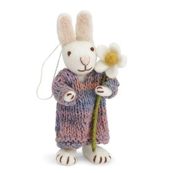 [20813] Lapin blanc avec robe multicolore & Marguerite, GRY & SIF