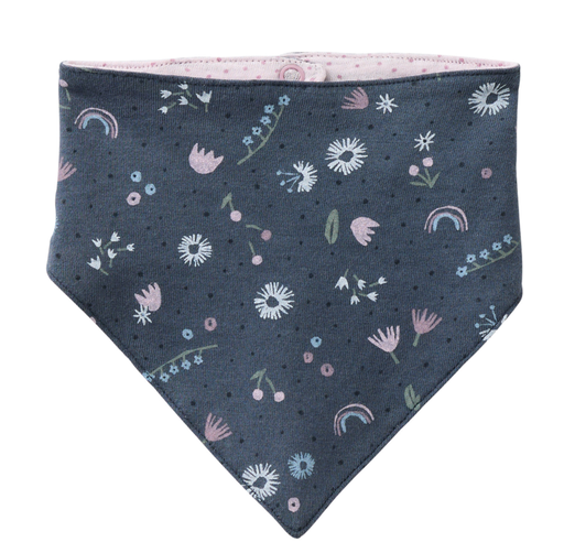 [Art.Nr.2511065-blauBlumen] Bavoir triangulaire "Fleurs", PWO