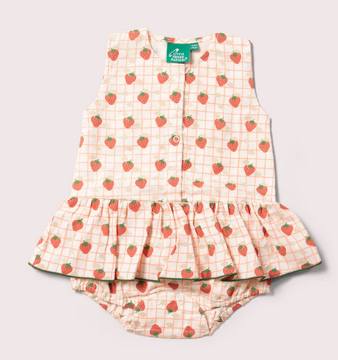 Strawberry Days Ruffle Romper  , LGR