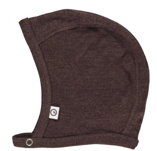 Baby Hat wool/silk brown 0-6m, Müsli (LNDF)