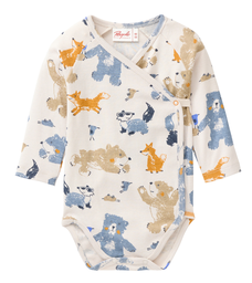 Baby Langarm Wickelbody "Waldtiere", PWO