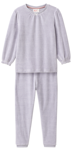 Nicki-Pyjama "Flieder/Geringelt", PWO