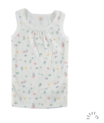 [Art.Nr.093903-03/499-birdydits-110/116] Undershirt with jagged tip "Birdy Dots", Popolini