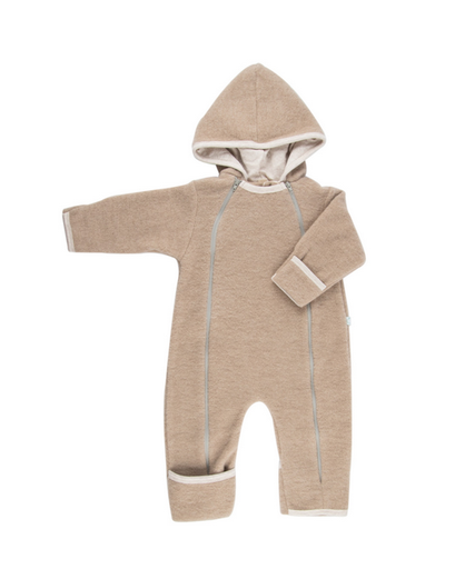 Baby wool fleece overall with zipper, Popolini