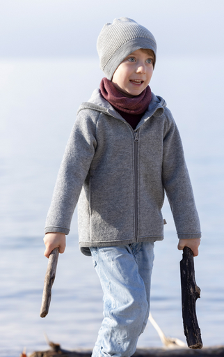 Wool boiled jacket with zip, Disana