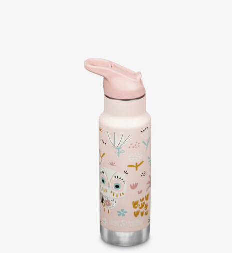 [1011213] Gourde Kid Classic Narrow 355 ml/12 oz avec bouchon à clapet/bouchon sport Owlet, Klean Kanteen