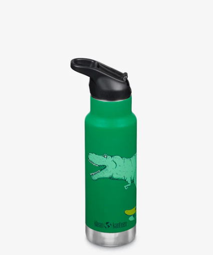 [1011215] Gourde Kid Classic Narrow 355 ml/12 oz avec bouchon à clapet/bouchon sport, Skating Dino, Klean Kanteen