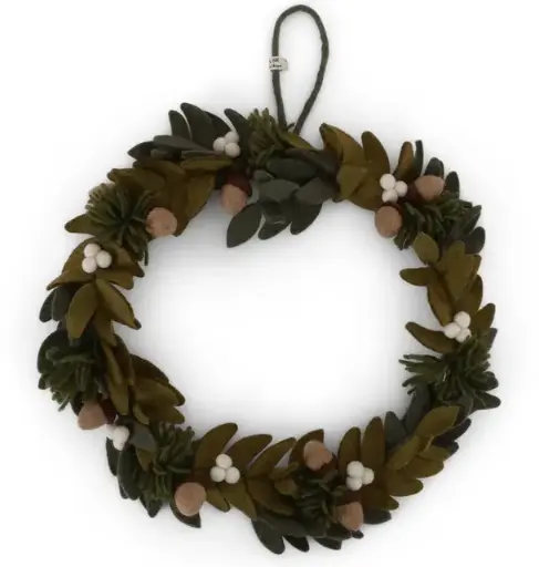 [Art.NR.16125] wreath, white berries & acorns, GRY & SIF 
