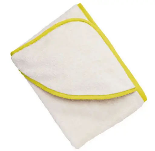 Serviette bébé naturel/jaune 100x100, Cotonea (LNHK)