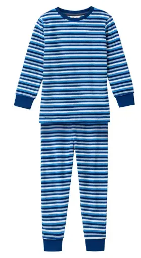 Pyjama éponge "Bleu foncé/bleu/blanc/rayé", PWO