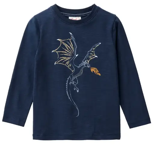 [Art.Nr.2532051-719009-dunkelblau/drache-110/116] Langarmshirt "Dunkelblau/drache", PWO