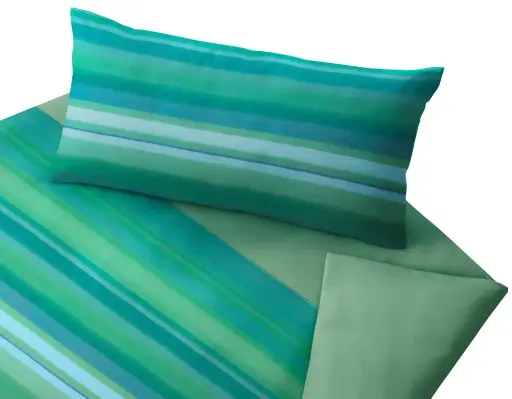 [CD2MR-SG-D0063] Housse de Couette Set 135x200+40x60 en satin "Meran Grün", Cotonea