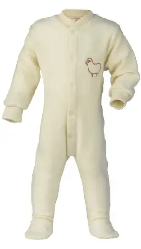 Schlafanzug Wollfrottee natur 50/56, Engel (LNMM)