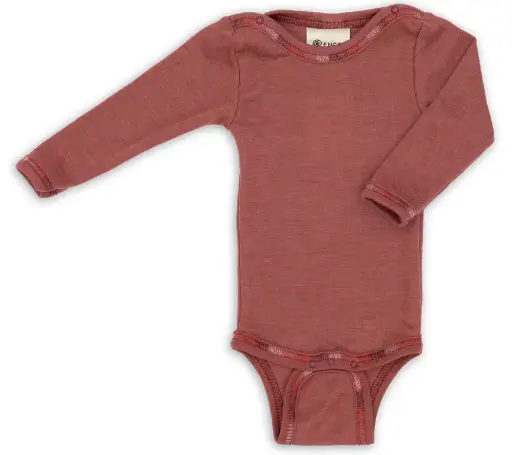 Langarmbody Wolle/Seide kupfer 74/80, Engel (LNMM)