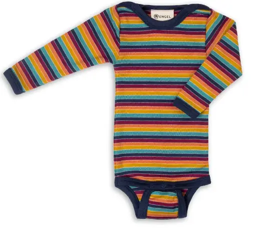 Langarmbody Wolle/Seide multicolor 74/80, Engel (LNMM)