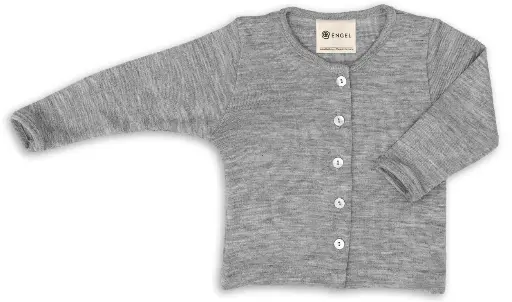 Baby Cardigan Wolle/Seide grau 62/68, Engel (LNMM)