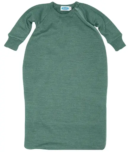 [Art.Nr.301703-36salbei] Schlafsack Wolle/Seide Frottee mit Arm, Reiff