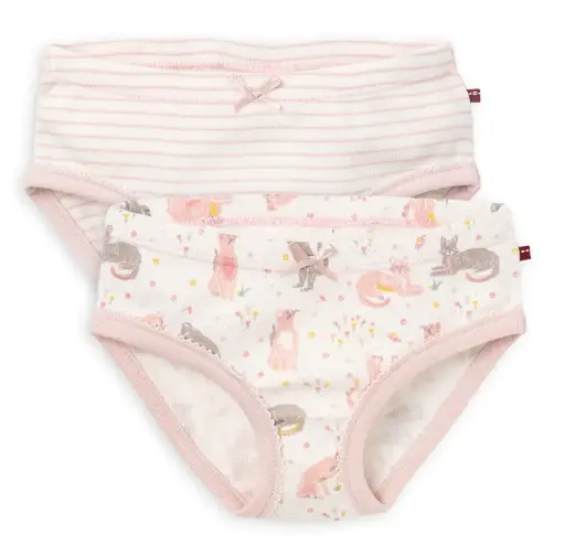 Pack of 2 briefs, pink/cats, PWO