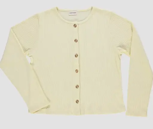 Cardigan "Helenie" Pastel Yellow, Poudre Organic