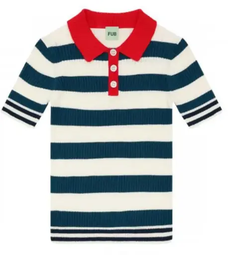 Gestreiftes Kurzarm-Poloshirt, FUB