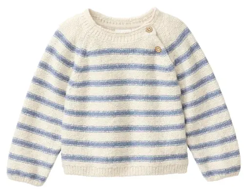 [Art.Nr.26110062-002103-beige/blau-98/104] Pull tricotée, PWO