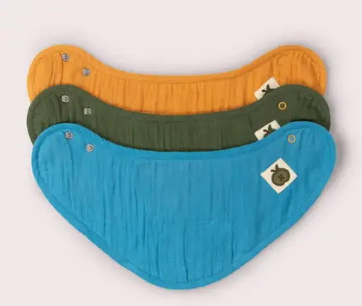 [Art.Nr.S26-818-BLU-one] Bavoir triangulaire, lot de 3, LGR