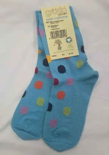 [Art.Nr.12882-1-2-türkis/punkte-19-22] Baby Socken mit Punkte aus Baumwolle, Grödo