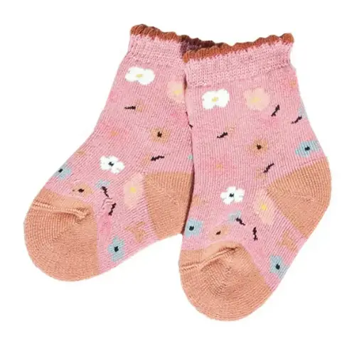 Terrycloth baby socks with flowers, Grödo